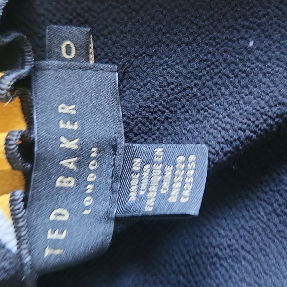 Ted Baker London Yviee Chuck Ruffle Long Sleeve Floral Midi Dress in Black - Picture 13 of 14